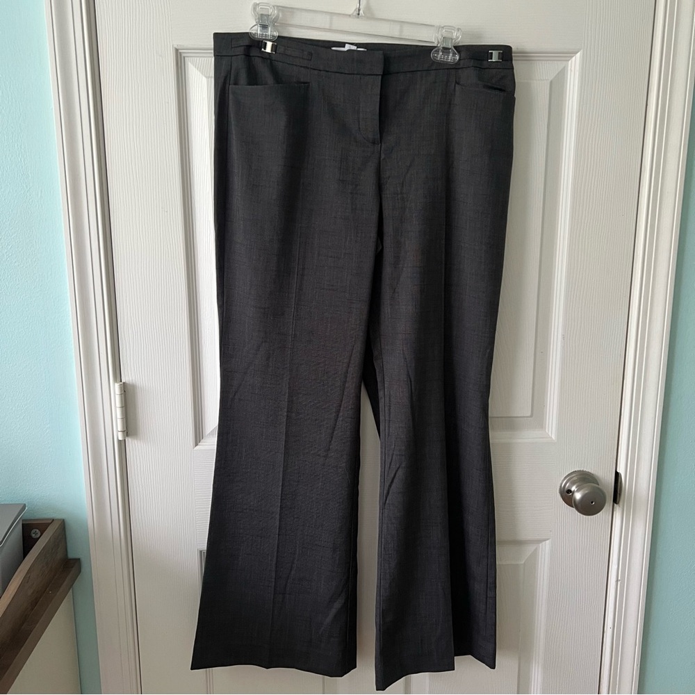New York & Company Charcoal Wide Leg Dress Pants women’s size 12P NWT